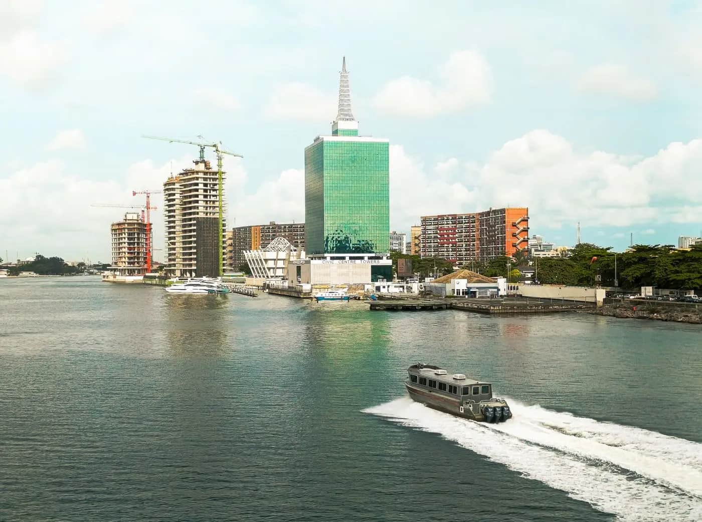 The Lagos skyline seen across the water