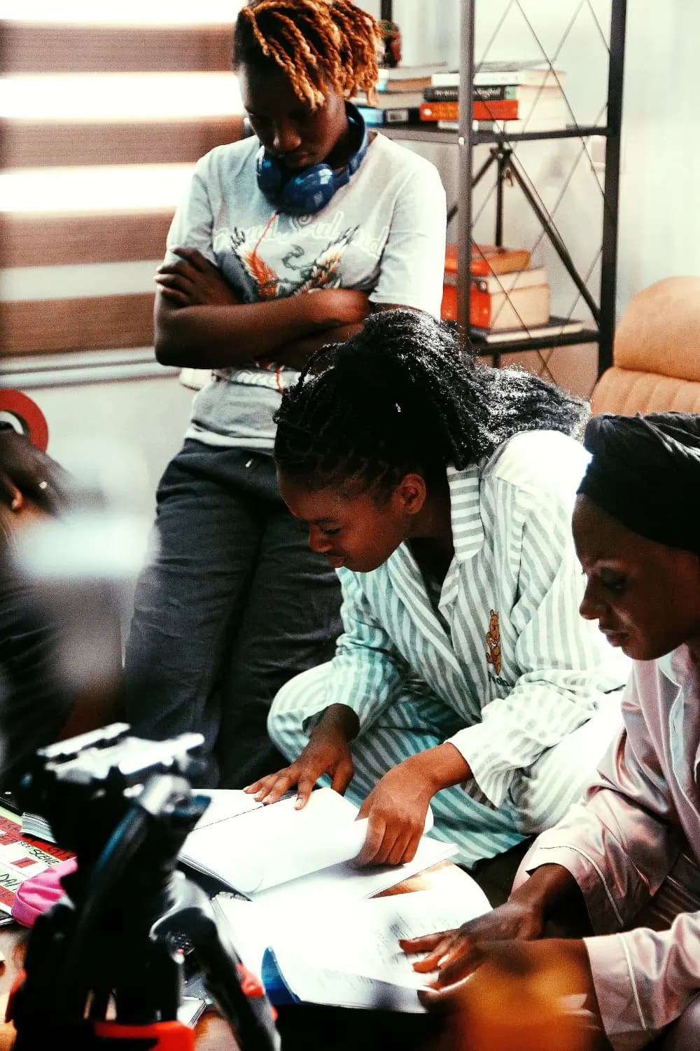 Professionals studying together around a table